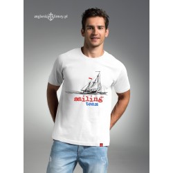 Koszulka męska biała premium Sailing Team