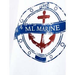 Koszulka męska premium biała ML Marine (vintage)