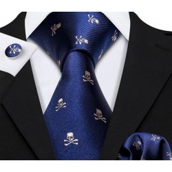 Komplet PIRACKI - krawat + spinki do mankietów + poszetka :-)
