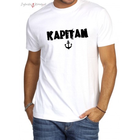 Koszulka męska biała premium strech KAPITAN :-)