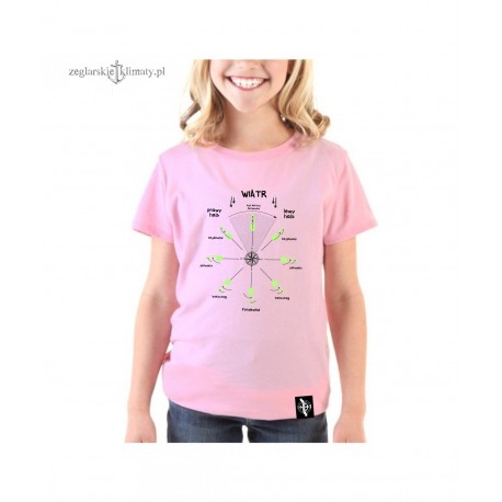Koszulka dziecięca premium KURS względem wiatru (różowa)