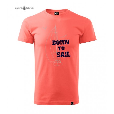 Koszulka premium plus koral BORN TO SAIL