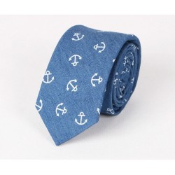 Bawełniany krawat w kotwiczki - jeans :-)
