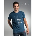 Koszulka męska premium plus soft BORN TO SAIL (ciemnoniebieska)