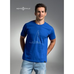 Koszulka męska premium niebieska BOAT 3D